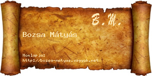 Bozsa Mátyás névjegykártya